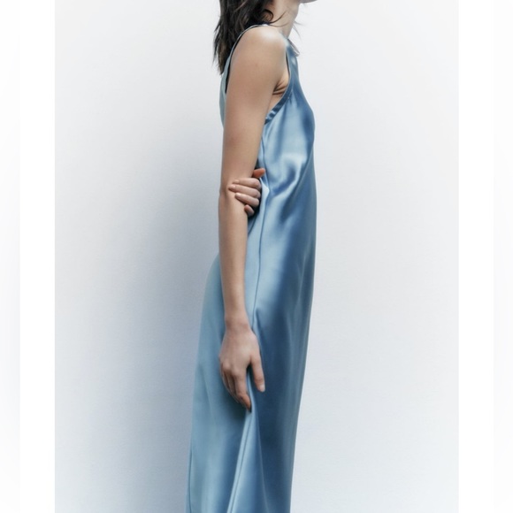 NWT Zara satin effect midi dress - Picture 2 of 6